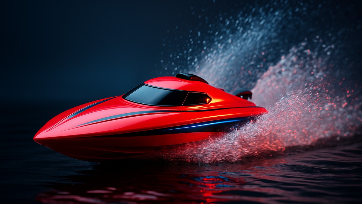 RC Speedboat Racing on Water
